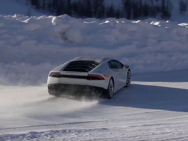 Лучший способ наслаждаться зимой на Lamborghini Huracan